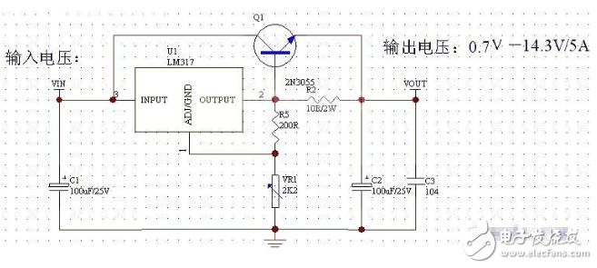 lm317扩流完整电路图