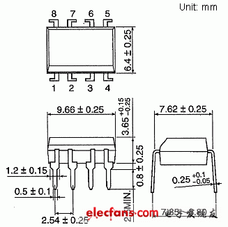 IGBT/MOSFET栅极驱动耦合器轮廓说明图: TLP352.